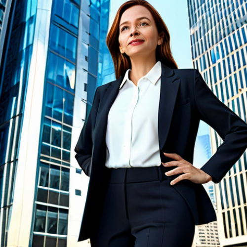 Home 30 **
"A successful architect, fully clothed in a stylish and modest professional outfit (blazer, tailored pants, blouse), stands confidently in front of a modern skyscraper she designed, appropriate attire, safe for work, perfect anatomy, natural pose, high-quality rendering, daytime, bright lighting, professional."
**