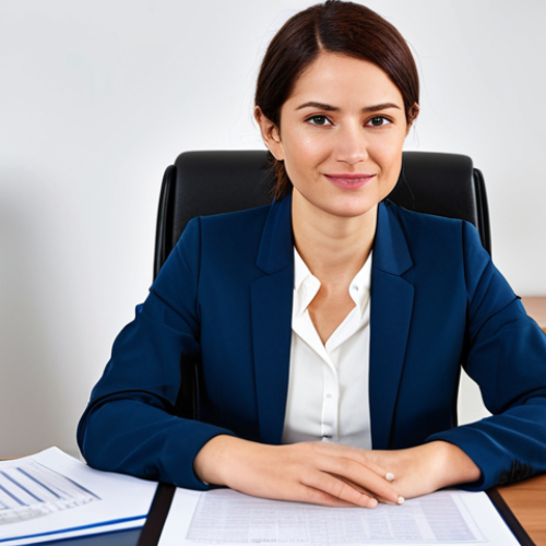 Home 15 Professional Businesswoman in Office**
"A professional businesswoman in a modest business suit, sitting at a desk in a modern office, fully clothed, appropriate attire, safe for work, perfect anatomy, natural proportions, professional photography, high quality, family-friendly, well-formed hands, proper finger count, natural body proportions."
**