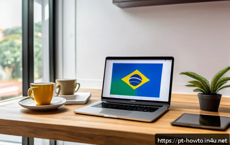 Google Trends 활용법 - A modern digital marketing workspace showing a Brazilian professional analyzing colorful Google Tren...